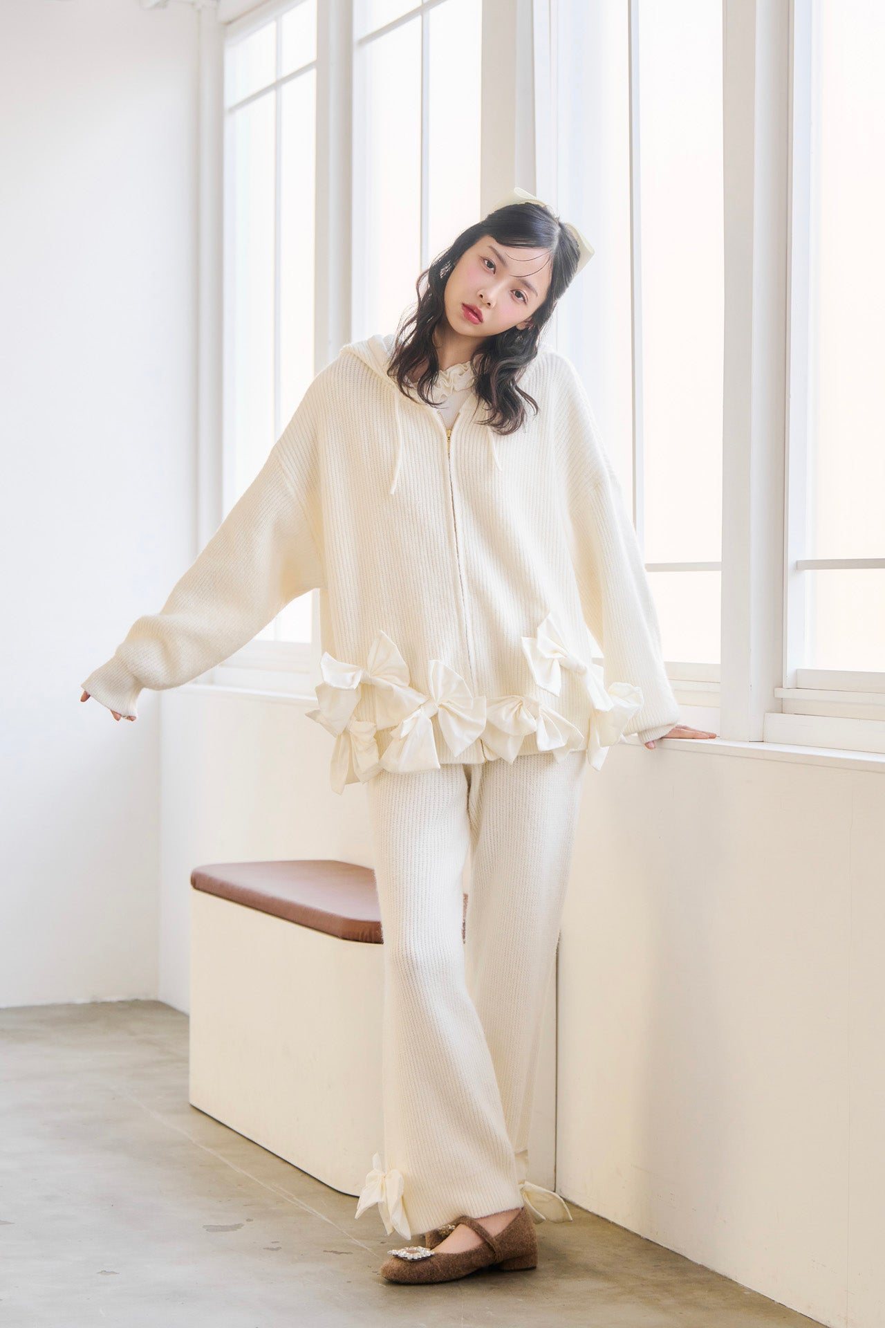 【販売開始日 1月31日】ribbon ribbon flight knit  set-up