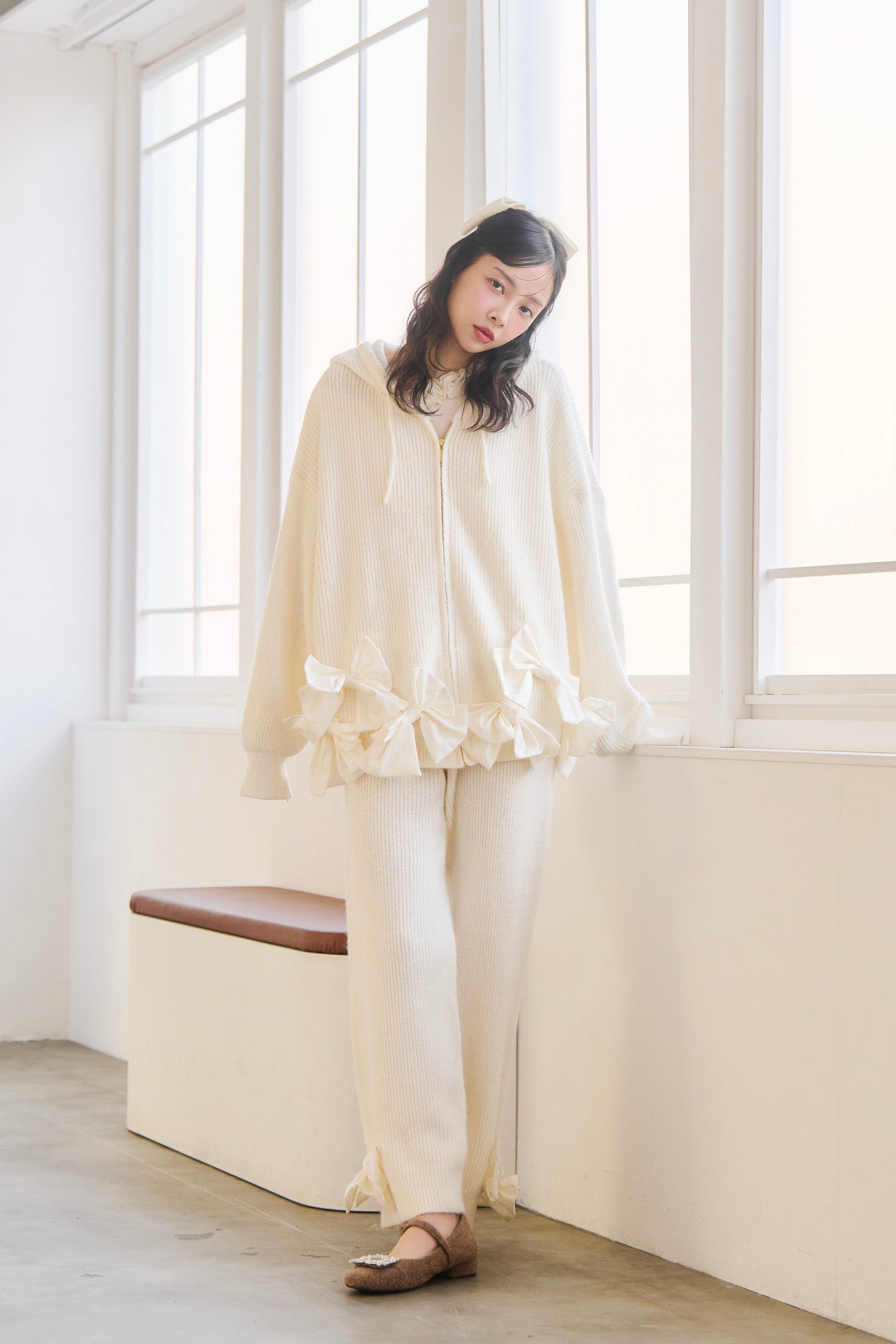 【販売開始日 1月31日】ribbon ribbon flight knit  set-up