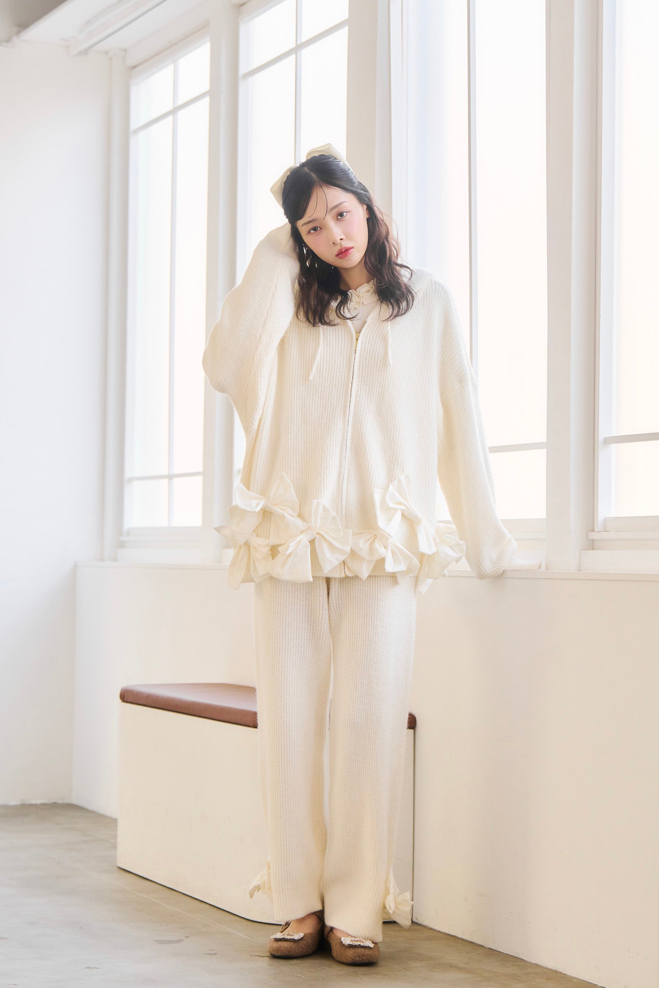 【販売開始日 1月31日】ribbon ribbon flight knit  set-up