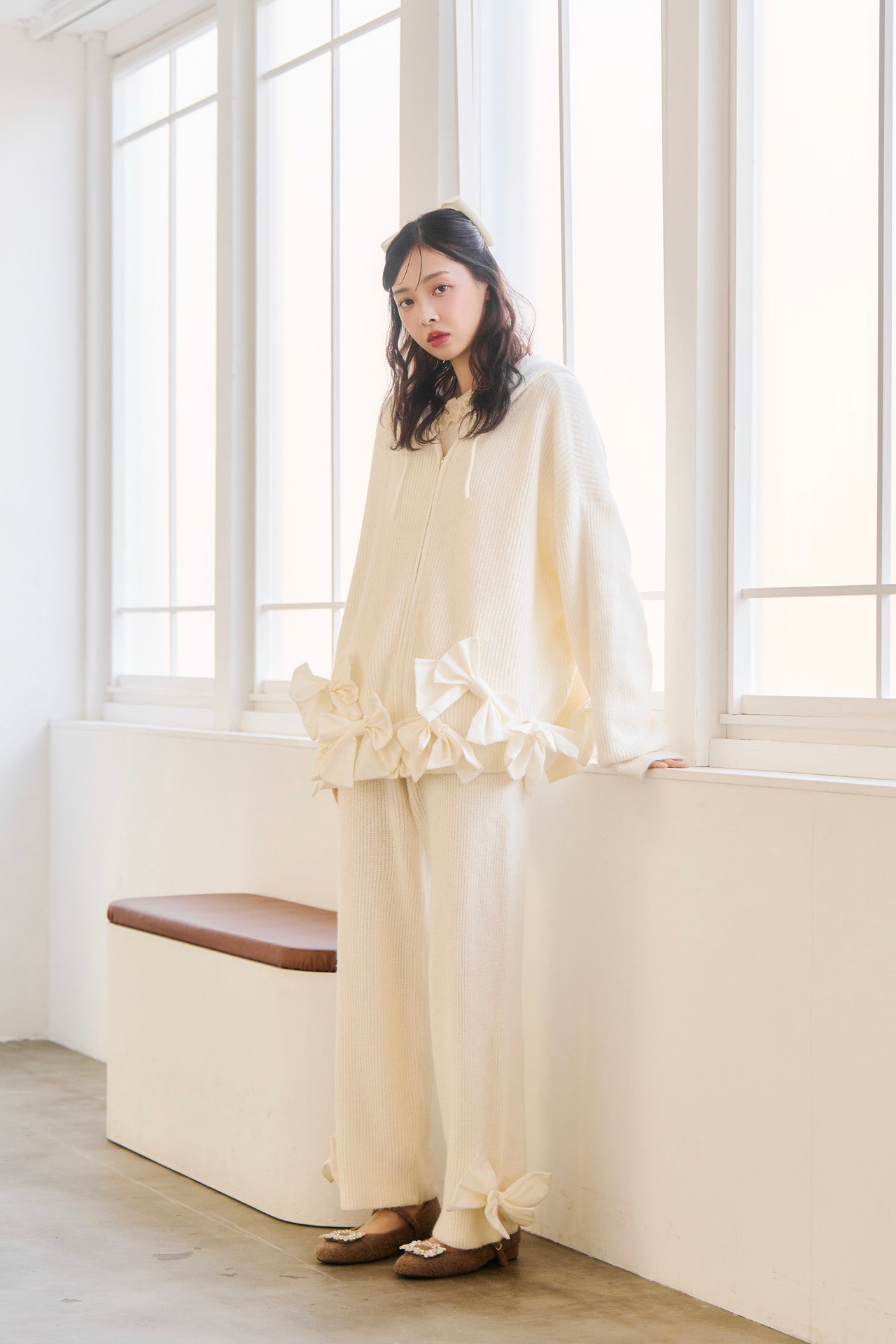 【販売開始日 1月31日】ribbon ribbon flight knit  set-up