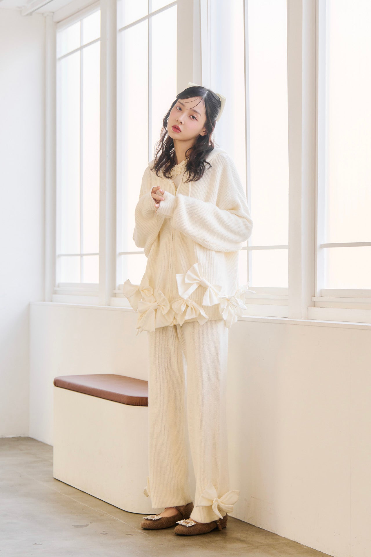 【販売開始日 1月31日】ribbon ribbon flight knit  set-up