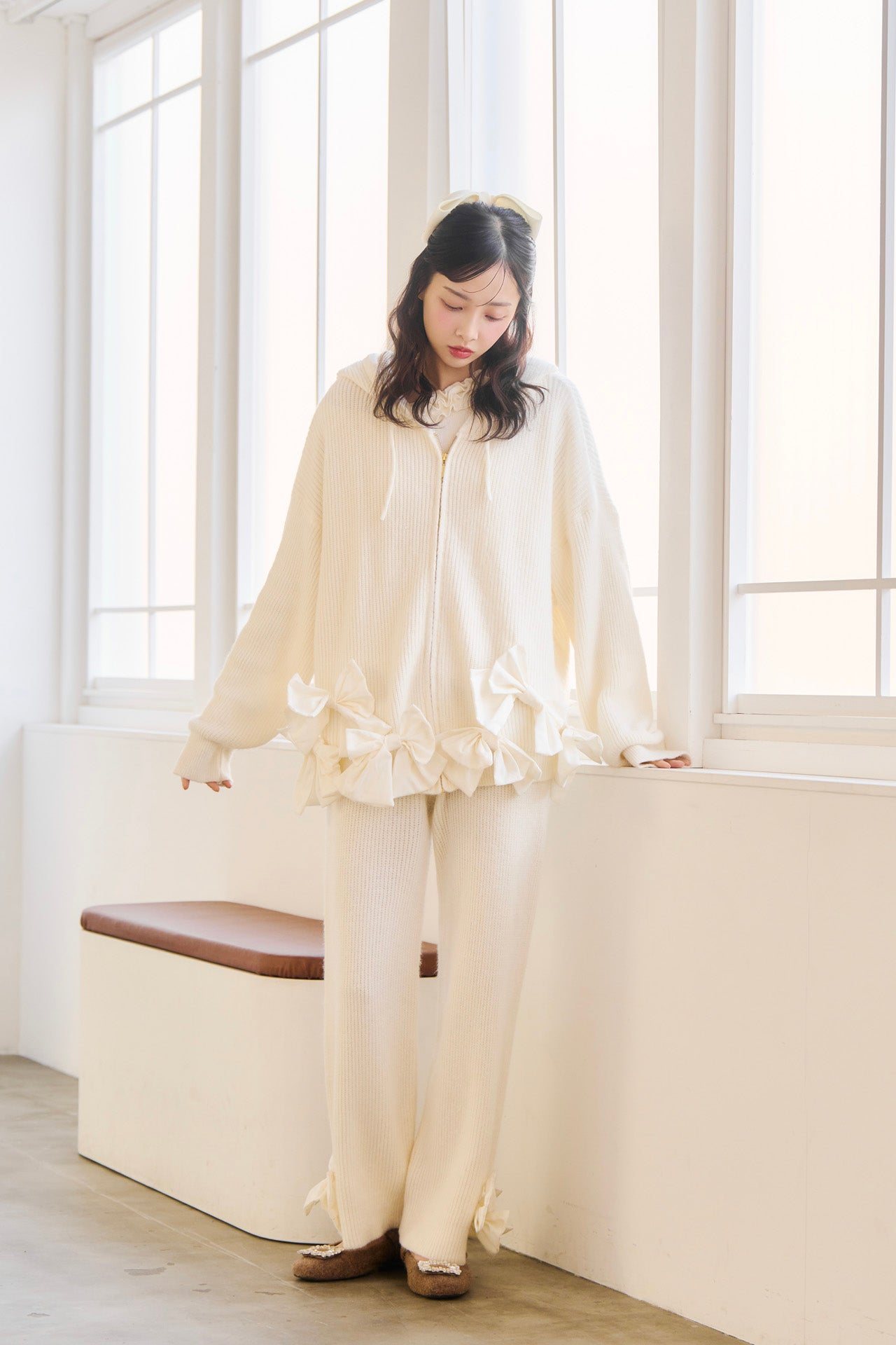 【販売開始日 1月31日】ribbon ribbon flight knit  set-up