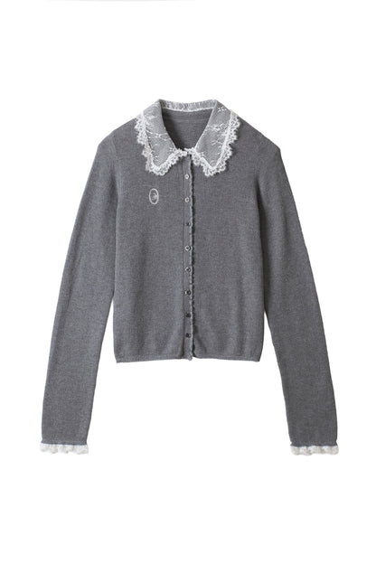 lace collar cardigan