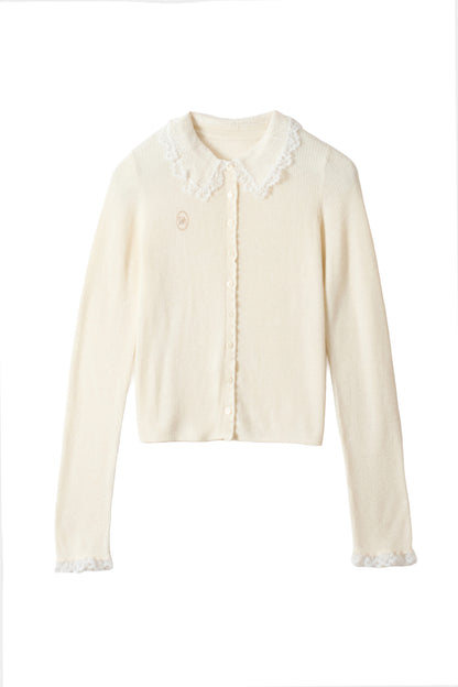 lace collar cardigan