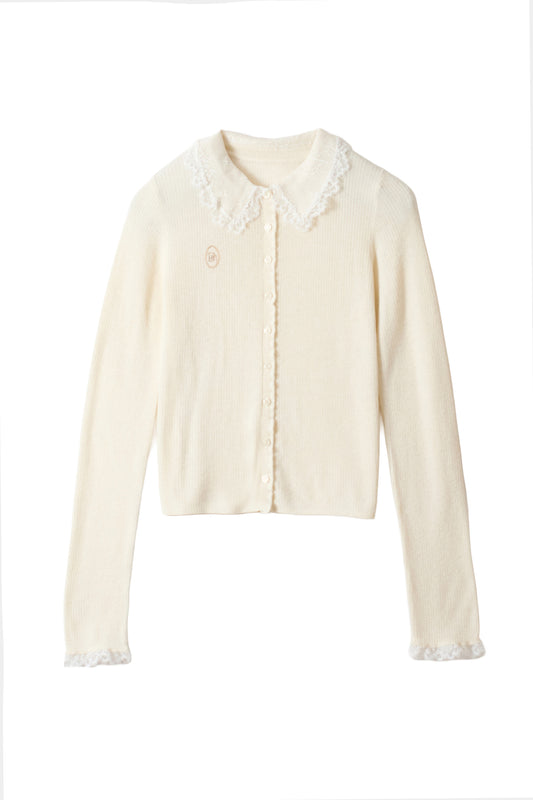 lace collar cardigan