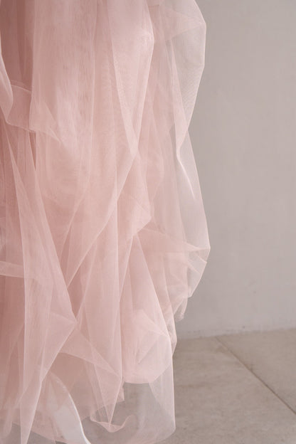 drape ribbon tulle skirt