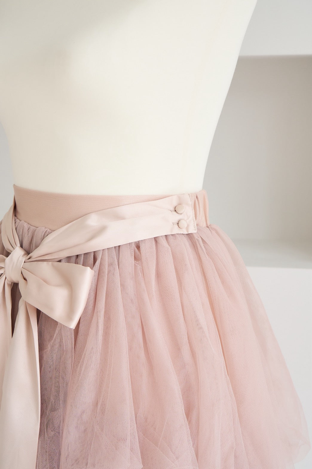 drape ribbon tulle skirt | POMIII PARTAGE