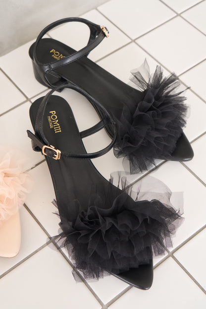 volume tulle sandal