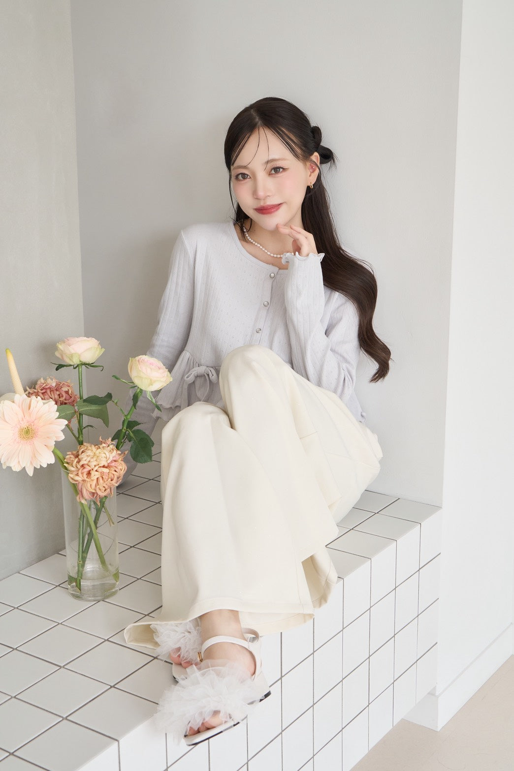 volume tulle sandal