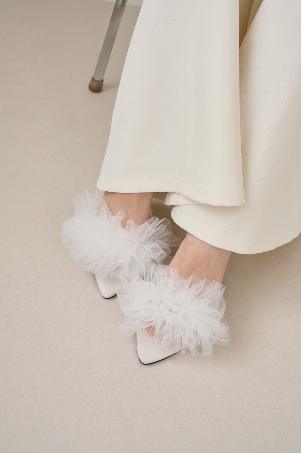 volume tulle sandal
