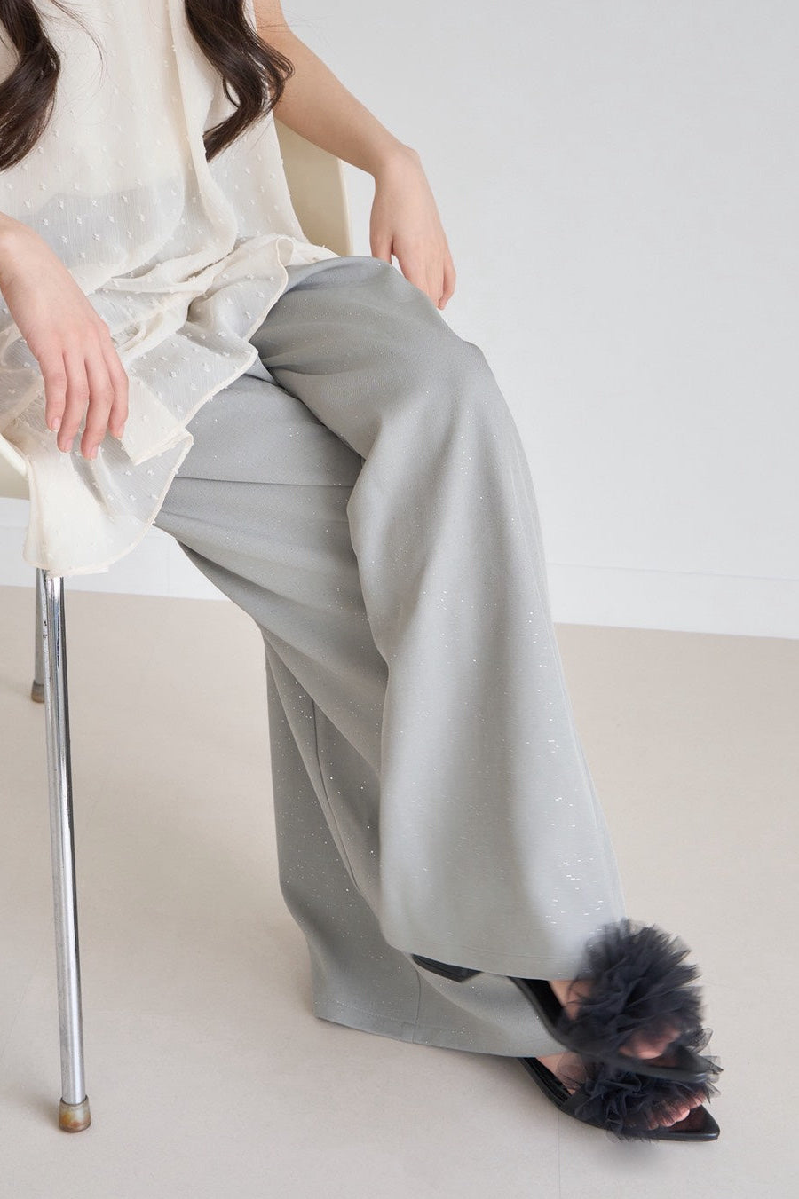 glitter high waist pants