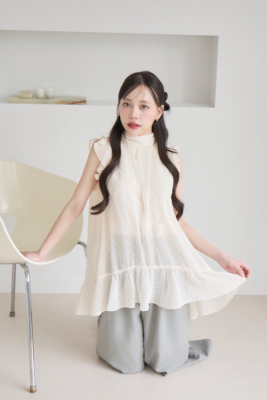 dot sheer blouse
