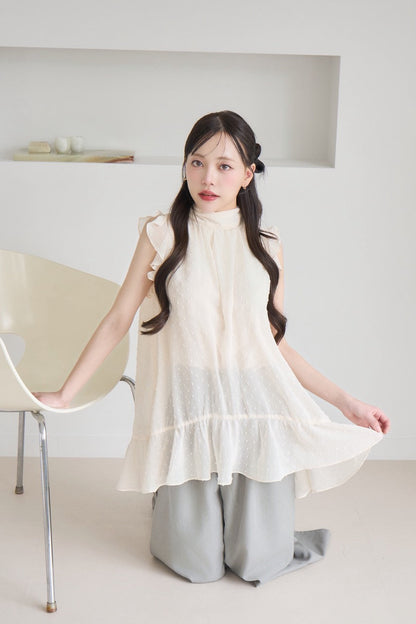 dot sheer blouse