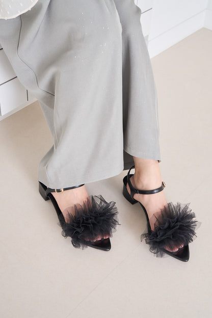 volume tulle sandal