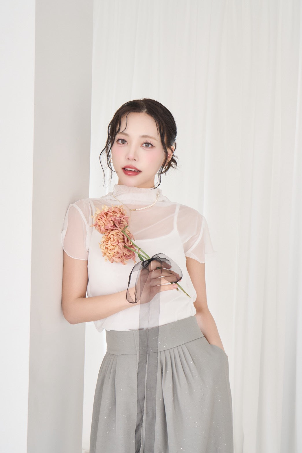 soft veil sheer tops