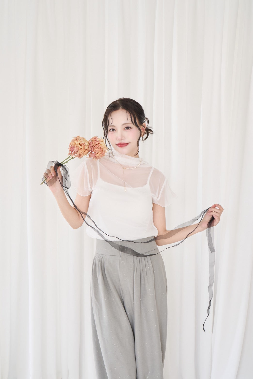 soft veil sheer tops