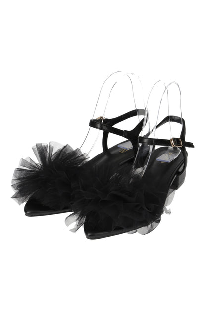 volume tulle sandal